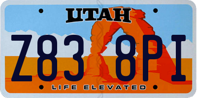 UT license plate Z838PI