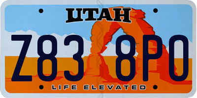 UT license plate Z838PO