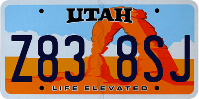 UT license plate Z838SJ