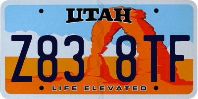 UT license plate Z838TF