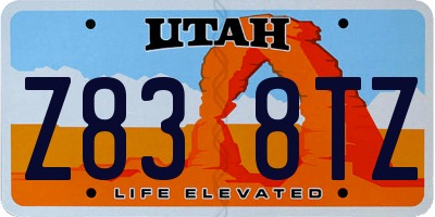 UT license plate Z838TZ