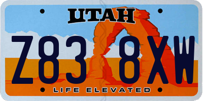 UT license plate Z838XW