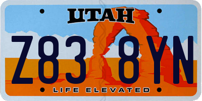 UT license plate Z838YN