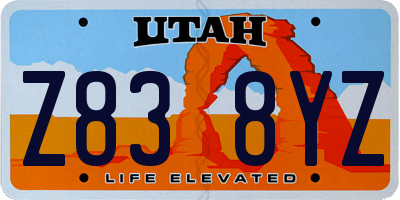 UT license plate Z838YZ