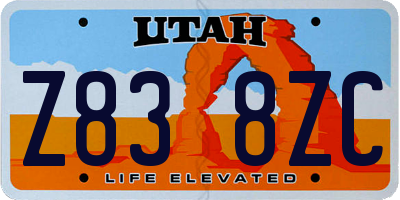 UT license plate Z838ZC
