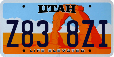 UT license plate Z838ZI