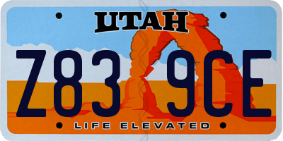 UT license plate Z839CE