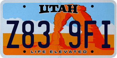 UT license plate Z839FI