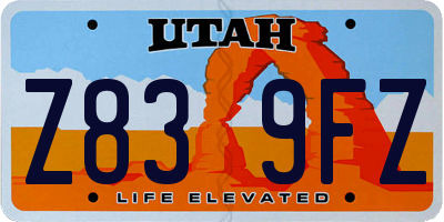 UT license plate Z839FZ