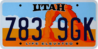 UT license plate Z839GK