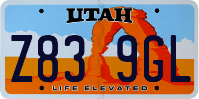 UT license plate Z839GL