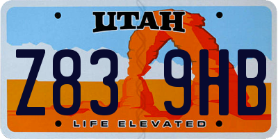 UT license plate Z839HB