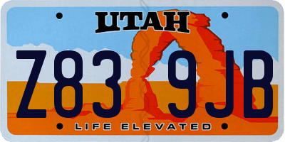 UT license plate Z839JB