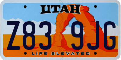 UT license plate Z839JG