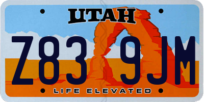 UT license plate Z839JM