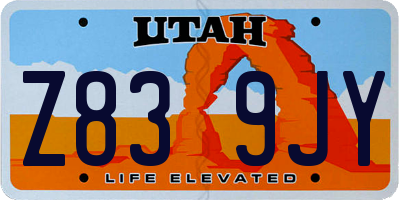 UT license plate Z839JY