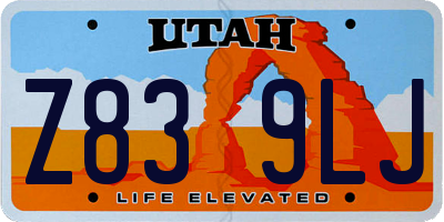 UT license plate Z839LJ