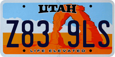 UT license plate Z839LS