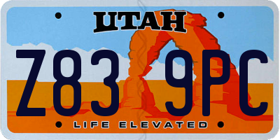 UT license plate Z839PC