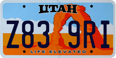 UT license plate Z839RI