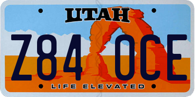 UT license plate Z840CE