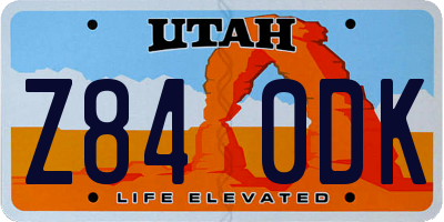 UT license plate Z840DK