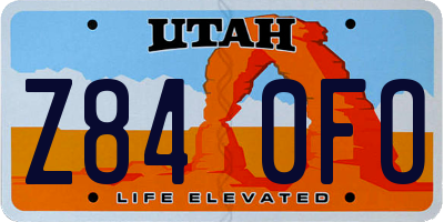 UT license plate Z840FO