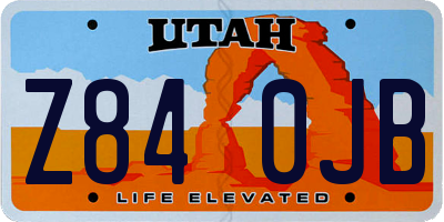 UT license plate Z840JB