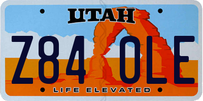 UT license plate Z840LE