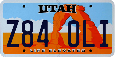 UT license plate Z840LI