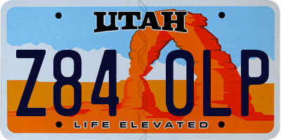 UT license plate Z840LP