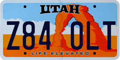 UT license plate Z840LT