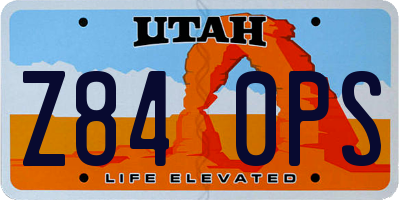 UT license plate Z840PS
