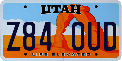 UT license plate Z840UD