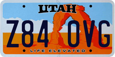 UT license plate Z840VG