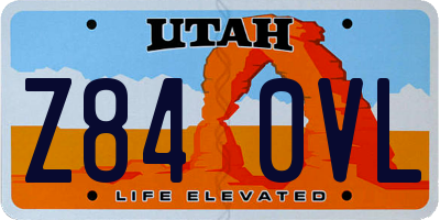 UT license plate Z840VL