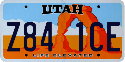 UT license plate Z841CE