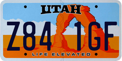 UT license plate Z841GF