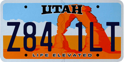 UT license plate Z841LT
