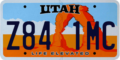 UT license plate Z841MC
