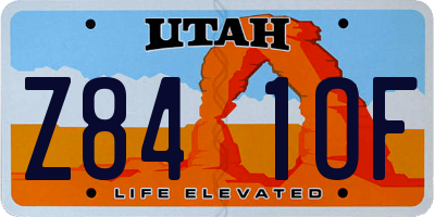 UT license plate Z841OF