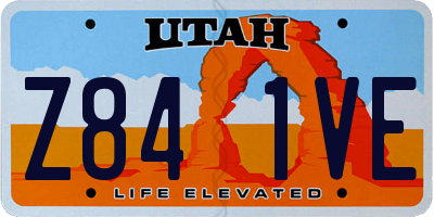 UT license plate Z841VE
