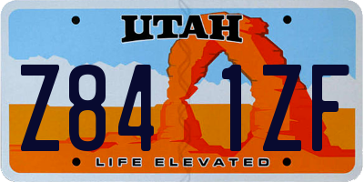 UT license plate Z841ZF