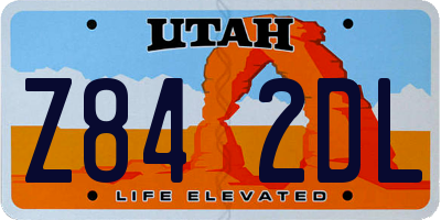 UT license plate Z842DL