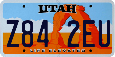 UT license plate Z842EU