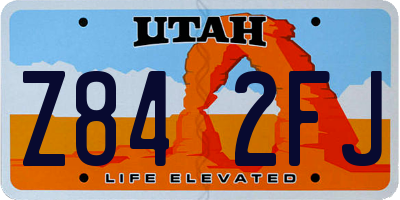 UT license plate Z842FJ