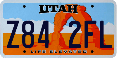 UT license plate Z842FL