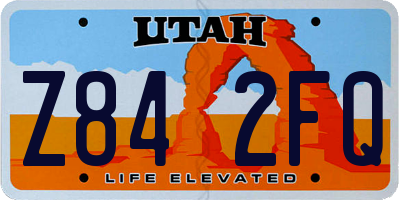 UT license plate Z842FQ