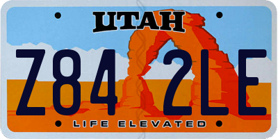 UT license plate Z842LE