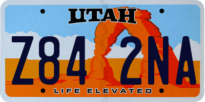 UT license plate Z842NA